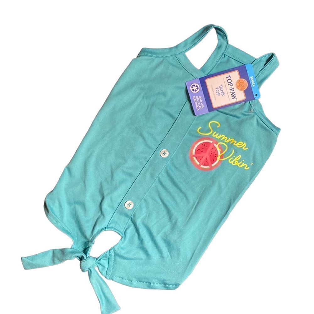 Dog Tank Top Teal Shirt NWT